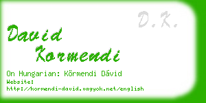 david kormendi business card